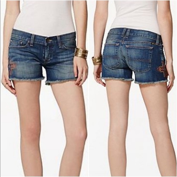 Lucky Brand Aztec Cut Off Riley Jean Denim Shorts - Picture 12 of 12
